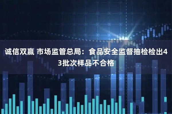 诚信双赢 市场监管总局：食品安全监督抽检检出43批次样品不合格